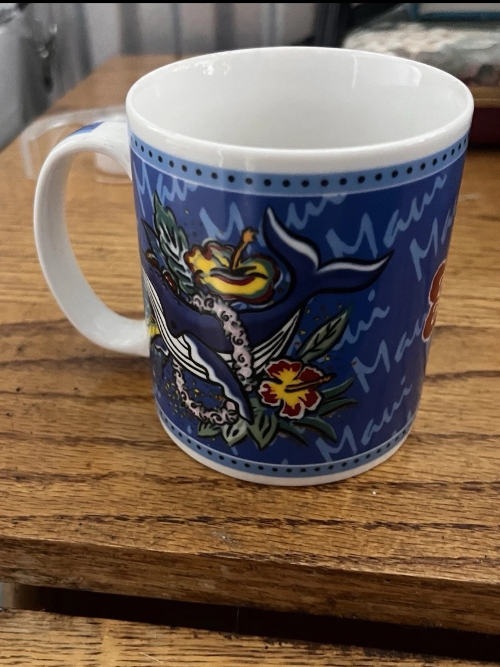 Hilo Hattie Hawaii Coffee Cup Blue Whale Ocean Mug 2002 Maui Island Heritage